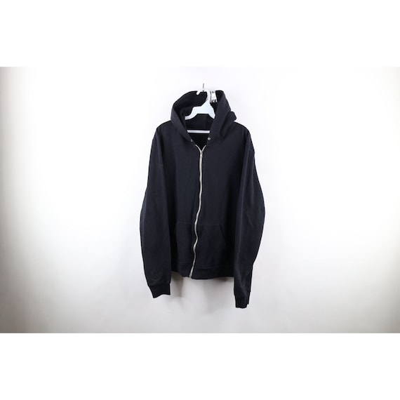 90s Streetwear Mens Medium Faded Blank Full Zip H… - image 1