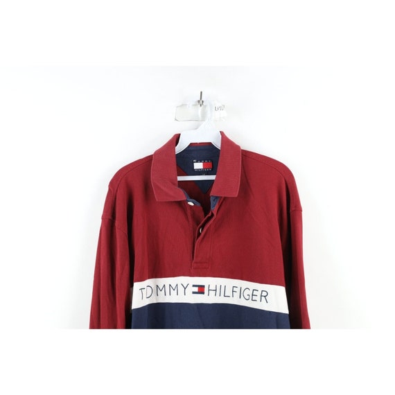 90s Tommy Hilfiger Mens Large Faded Spell Out Lon… - image 2
