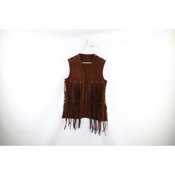 Suede leather fringed vest - Gem