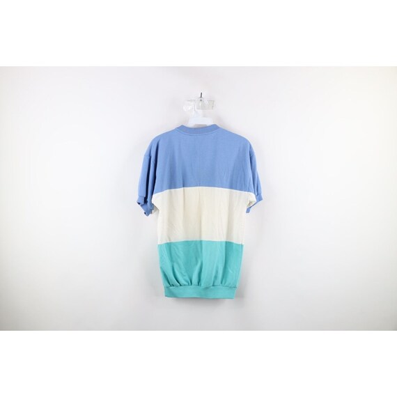 90s Streetwear Mens Small Faded Color Block Pullo… - image 8