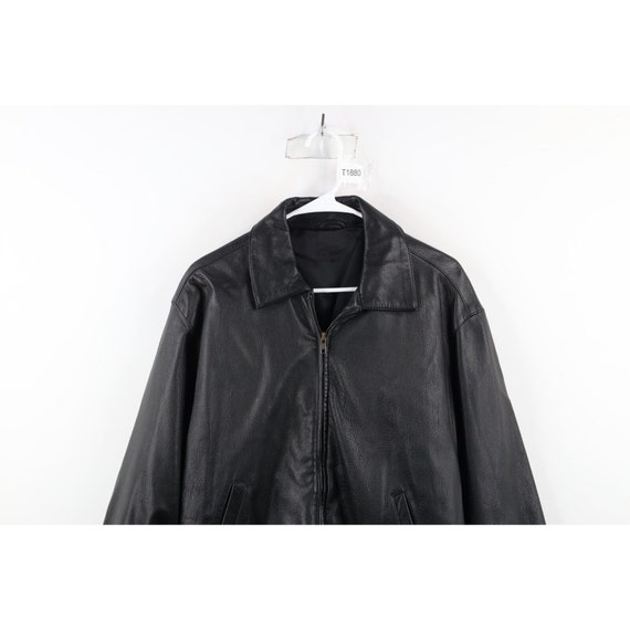 90s Streetwear Mens Medium Lined Full Zip Leather… - image 2