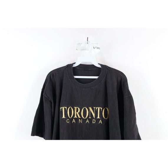 90s Streetwear Mens XL Faded Spell Out Toronto Ca… - image 2