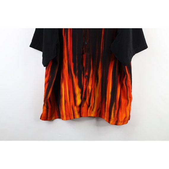 90s Streetwear Mens Size XL Baggy Fit Fire Flames… - image 3