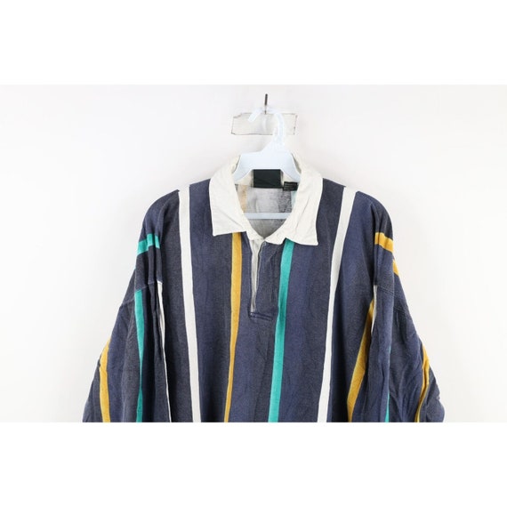 90s Streetwear Mens XL Faded Striped Long Sleeve … - image 2