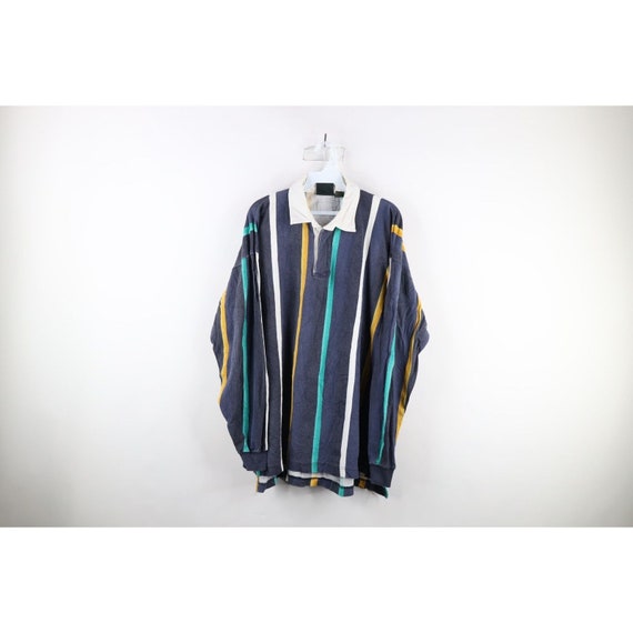 90s Streetwear Mens XL Faded Striped Long Sleeve … - image 1