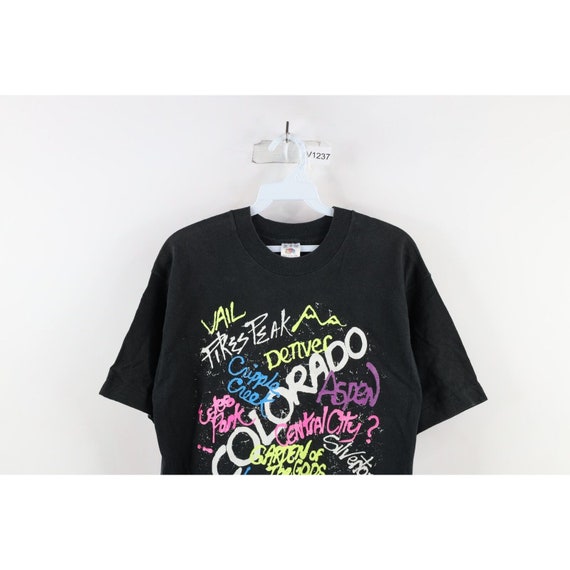 90s Streetwear Mens Medium Faded Spell Out Colora… - image 2