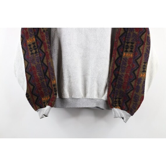 90s Streetwear Mens L Faded Rainbow Geometric Hal… - image 3