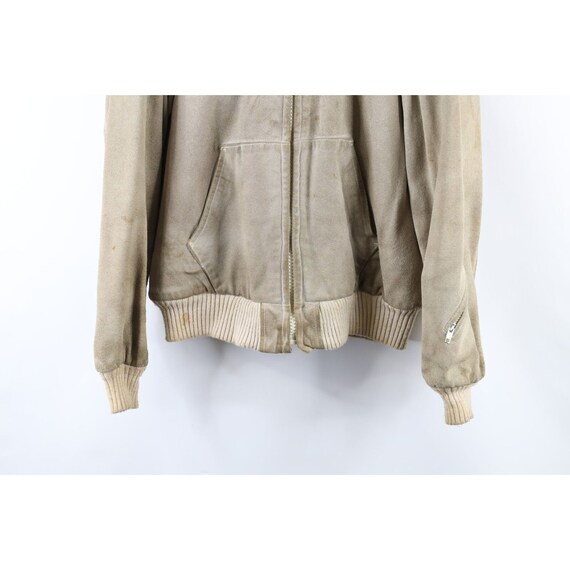 70s Mens 40 Thrashed Suede Leather Peltskin Dashe… - image 3