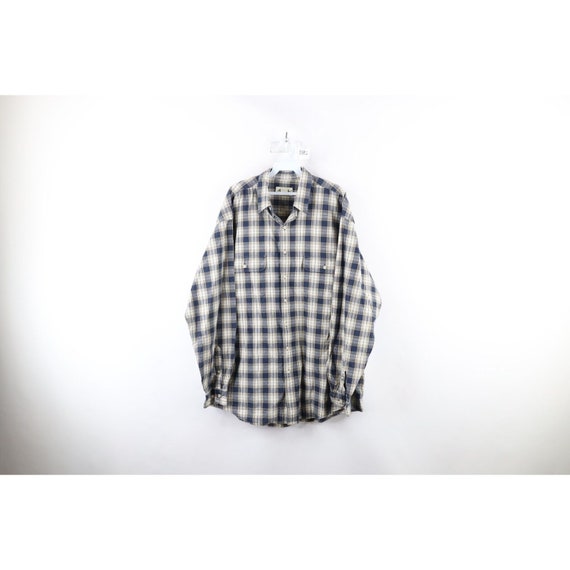 90s Eddie Bauer Mens XLT Faded Heavyweight Collared B… Gem