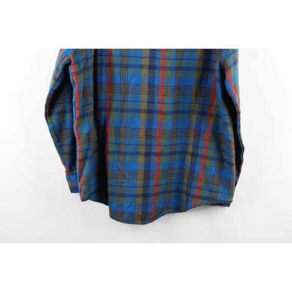 70s Streetwear Mens Size Large Rainbow Plaid Knit… - image 8