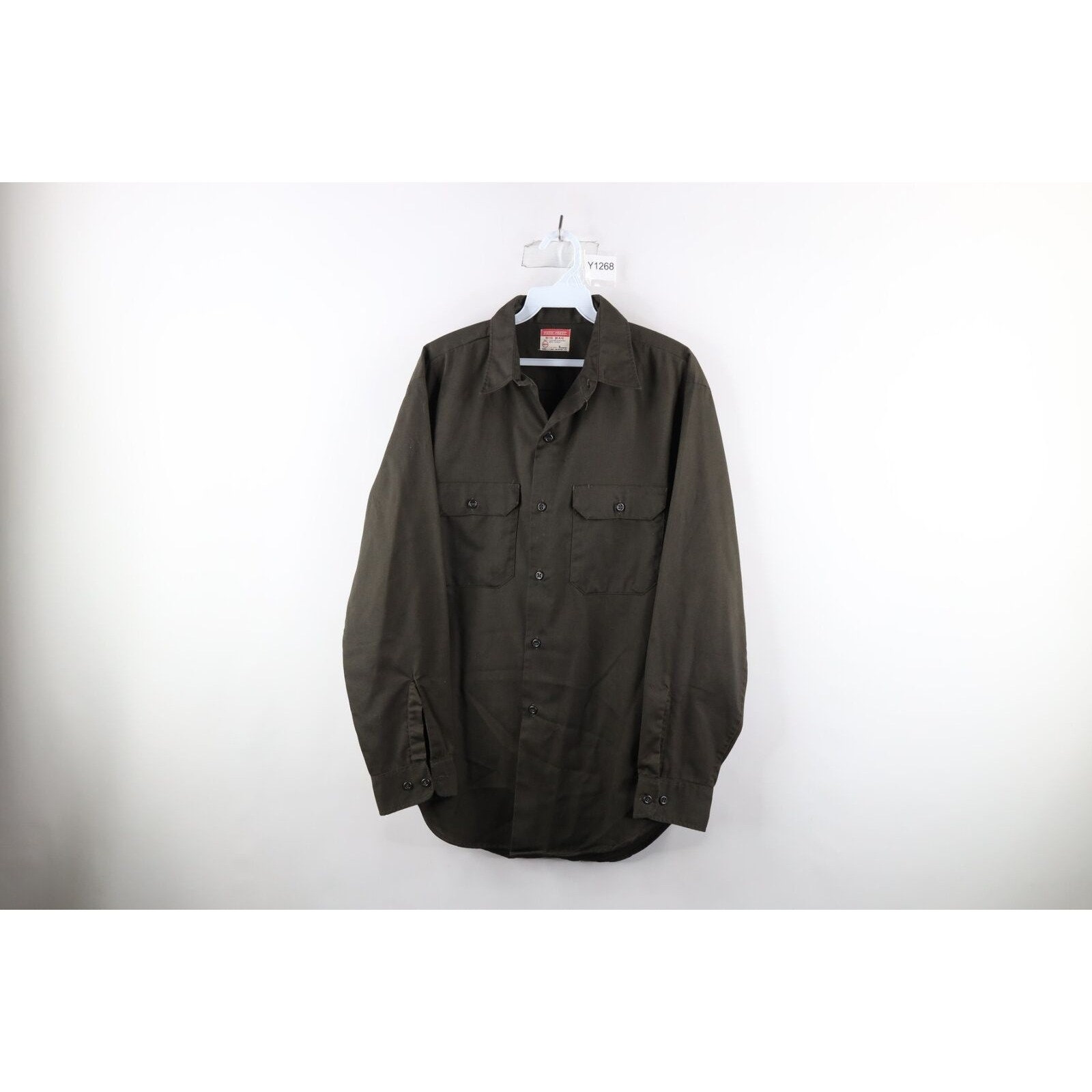 50s 60s Big Mac Penneys Mens Large Faded Mechanic Work Button 