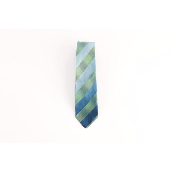 70s Rockabilly Distressed Striped Color Block Silk Neck Tie