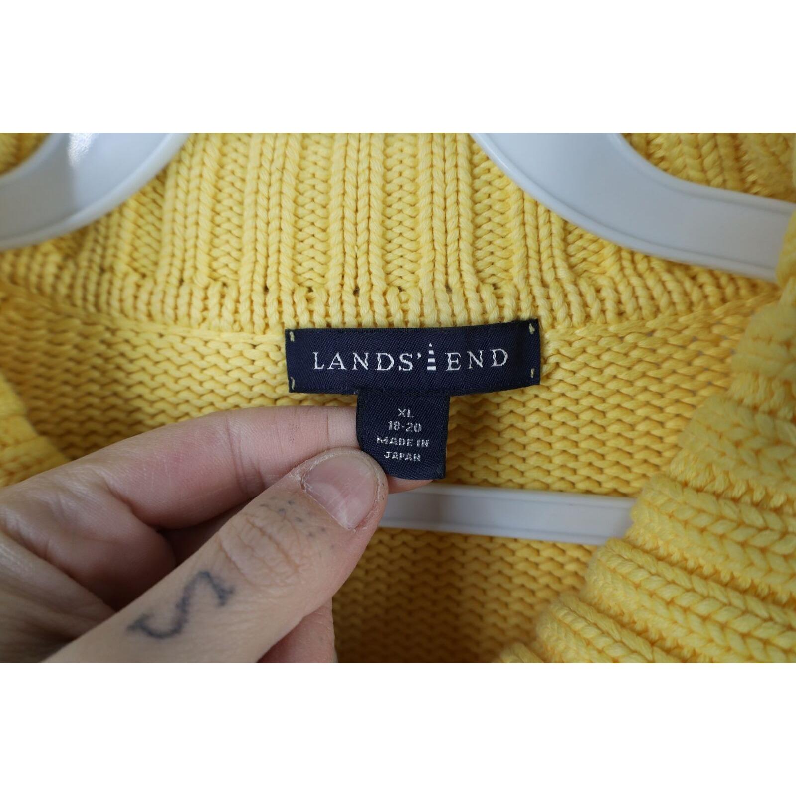 Vintage 90s Cardigan Lands End Made in USA Size Large Red