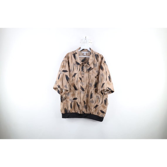 90s Streetwear Mens Size Large Abstract Collared … - image 1