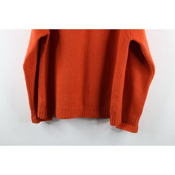 90s J Crew Mens Large Blank Wool Ribbed Knit Crew… - image 8
