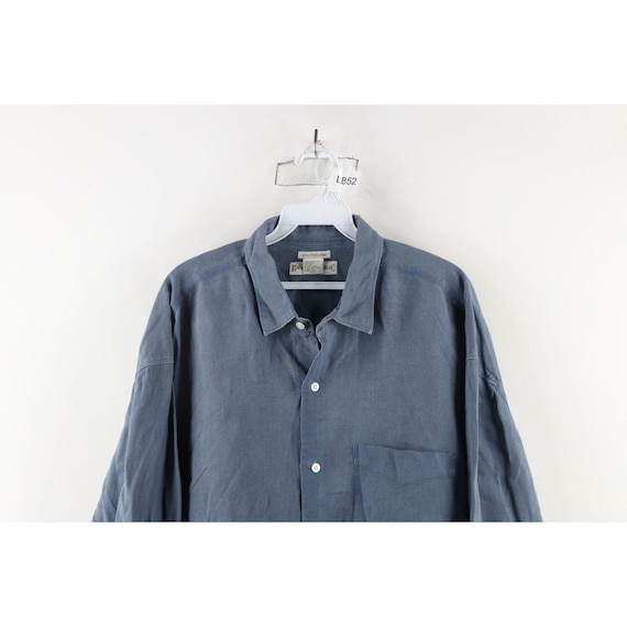 トップス 90s BANANA REPUBLIC irish linen shirt Grant-Fit Textured Indigo Irish Linen Shirt | Banana Republic