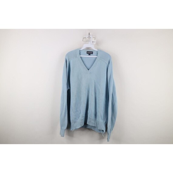 Grand pull en tricot de coton vieilli Lands End pour homme