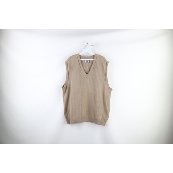 90s Streetwear Mens Medium Blank Cotton Ribbed Kn… - image 1