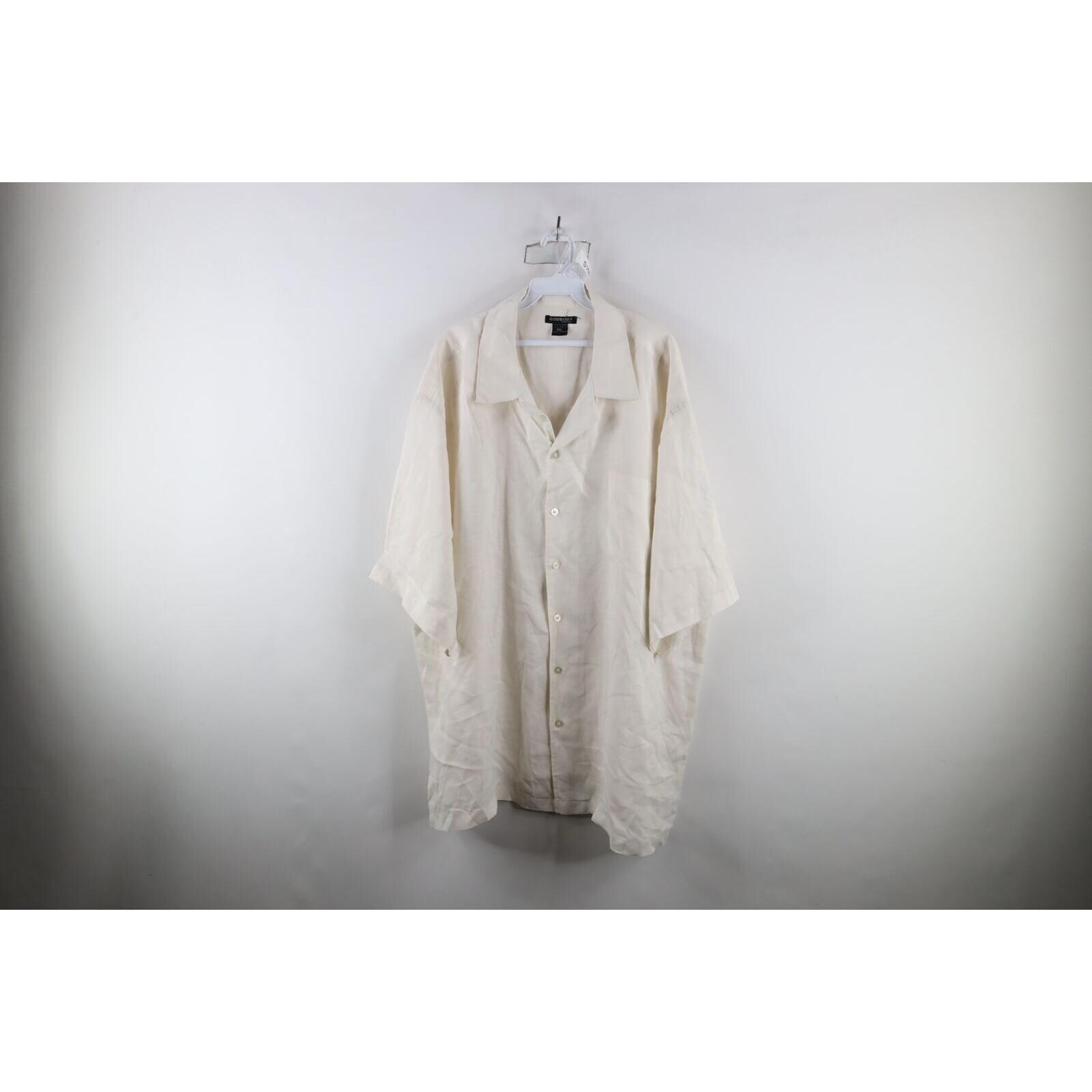 90s Streetwear Mens Size 3XL Sheer Linen Camp Collar Button Shirt Cream, Vintage Linen Beach Button Shirt, 1990s Linen Shirt, Vintage Shirt