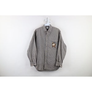 Koszula flanelowa z guzikami Looney Tunes z lat 90. XX wieku, męska, XS, z nadrukiem Tazmanian Devil Little Devil, Vintage Looney Tunes, koszula flanelowa z kołnierzykiem Taz