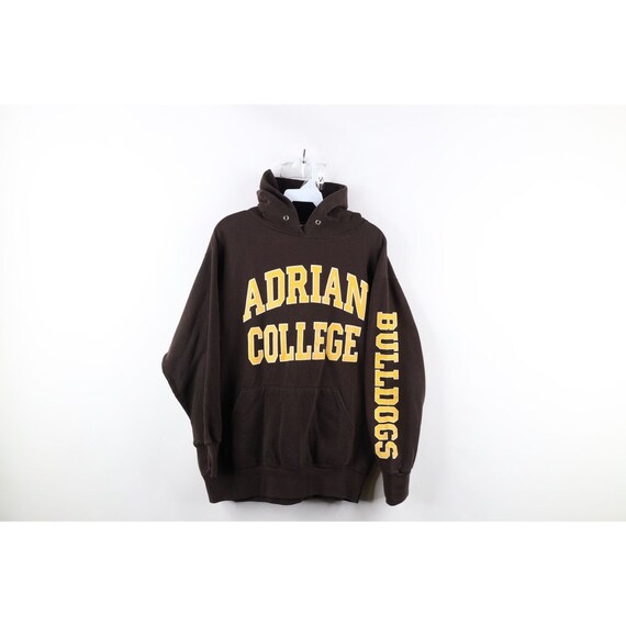 90s Mens Small Faded Spell Out Adrian College Hoodie Sweatshirt Brown USA Vintage Adrian College Sweatshirt 1990s Adrian Bulldogs Hoodie Etsy Ireland