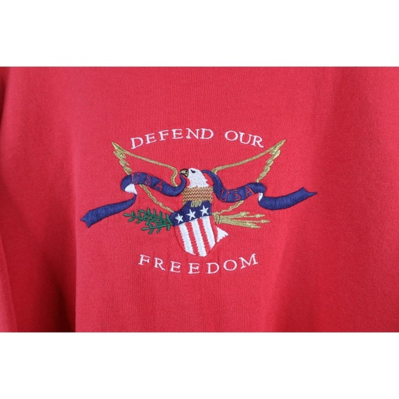90s Mens XL Faded Spell Out Defend Our Freedom Ea… - image 4