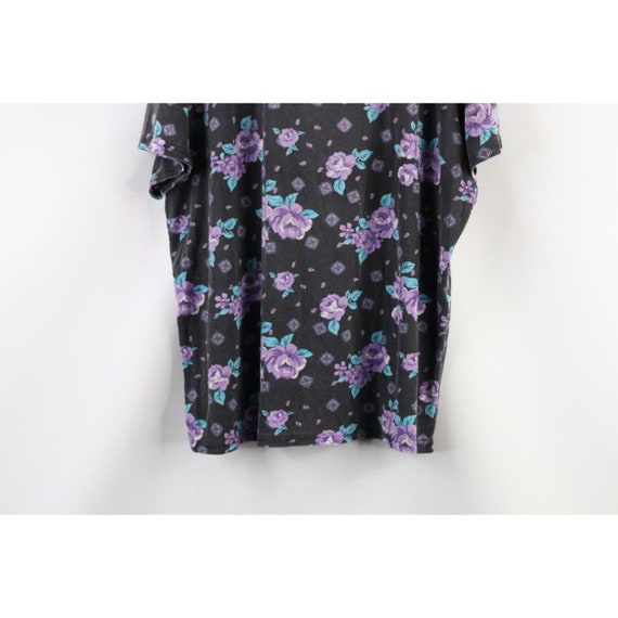 90s Streetwear Womens Large Faded Floral Flower S… - image 8