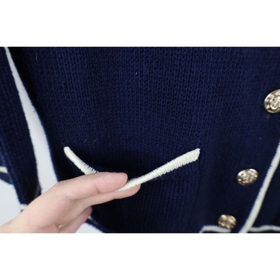 50s 60s Streetwear Womens Medium Knit Collared Bl… - image 5