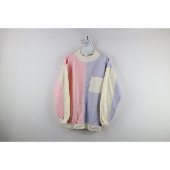 90s Streetwear Womens Small Pastel Color Block Mo… - image 1