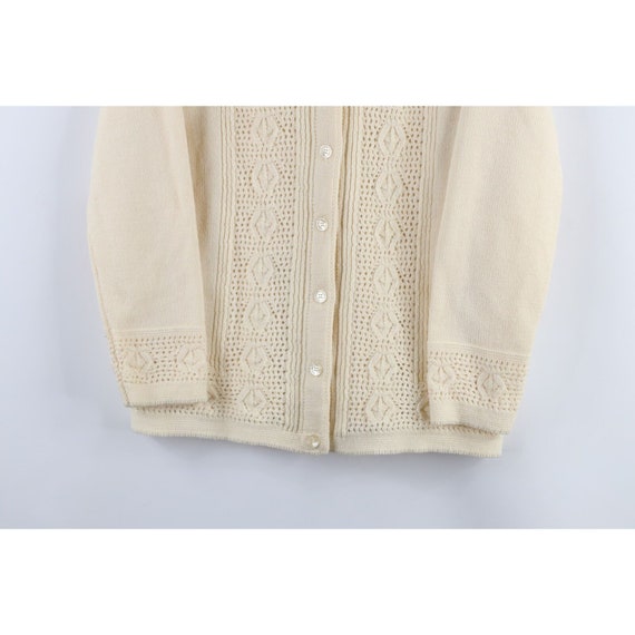 50s 60s Streetwear Womens S Ribbed Knit Button Ca… - image 3