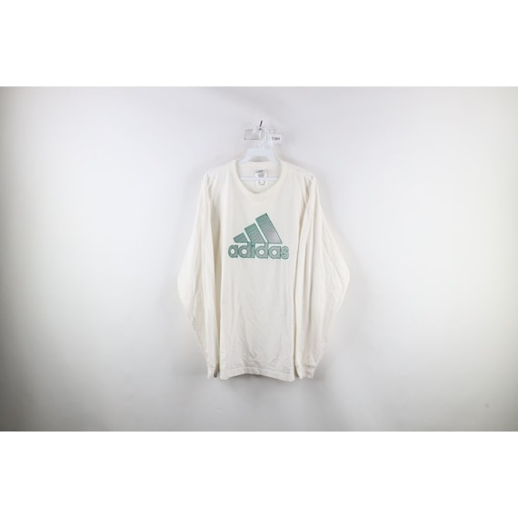 90s Adidas Mens XL Spell Out Big Logo Long Sleeve… - image 1