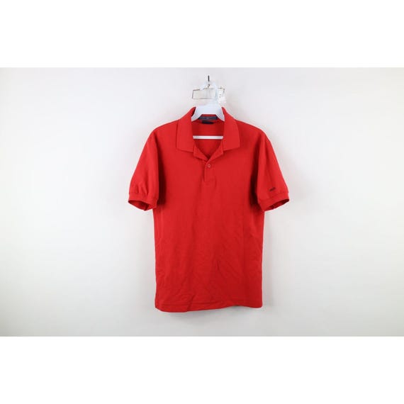 80s Levis Mens Medium Faded Spell Out Knit Short Sleeve Polo Shirt