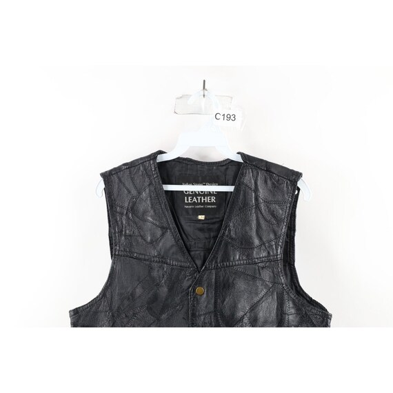 90s Streetwear Mens Medium Distressed Leather Mot… - image 2
