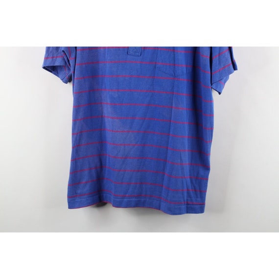 90s Streetwear Mens Large Thrashed Striped Collar… - image 3