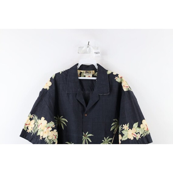 90s Streetwear Mens 2XL Faded Flower Beach Hawaii… - image 2