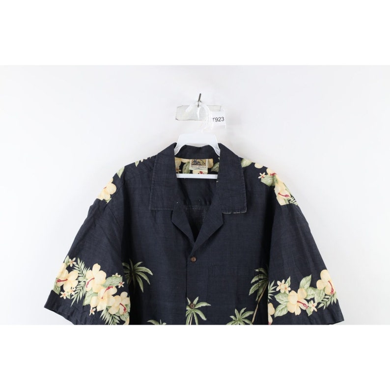 Chemise boutonnée hawaïenne plage fleurs fanées 2XL Streetwear des années 90 pour homme USA, chemise boutonnée hawaïenne vintage, chemise à fleurs pour homme, chemise papa vintage image 2