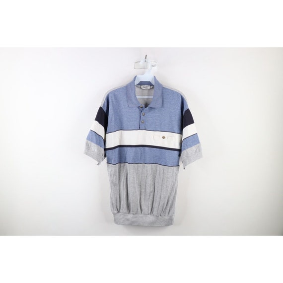 90s Streetwear Mens Medium Striped Color Block Col