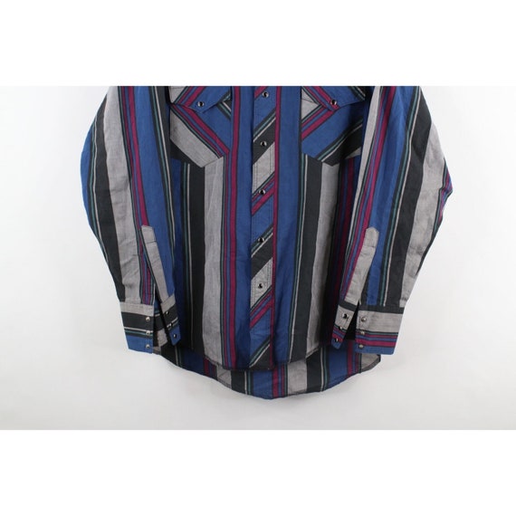 90s Streetwear Mens 15 32/33 Striped Color Block … - image 3