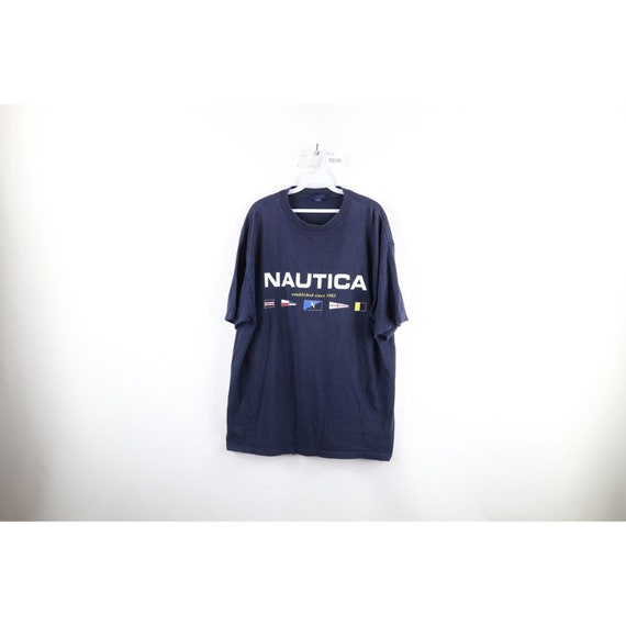 Nautica Ship Happens Double Sided Graphic T Shirt Size Large