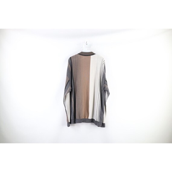 90s Streetwear Mens 2XL Faded Striped Collared Pu… - image 6