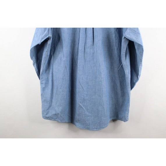 90s Streetwear Mens XL Relaxed Fit Chambray Colla… - image 9