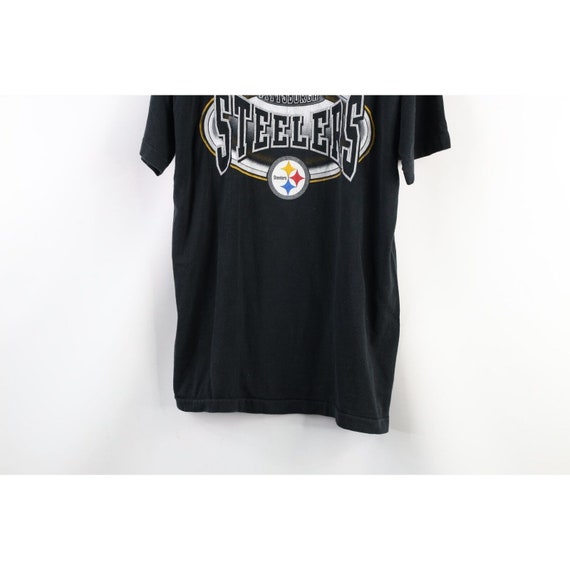 90s Mens Large Faded Spell Out Pittsburgh Steeler… - image 3