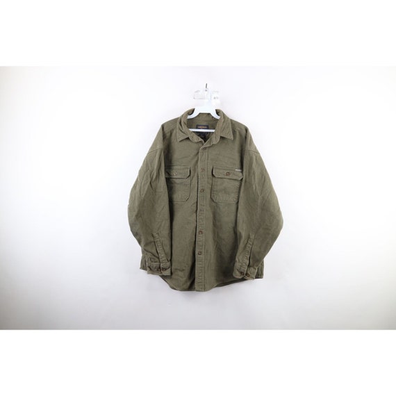 90s Woolrich Mens XL Faded Heavyweight Chamois Cl… - image 1