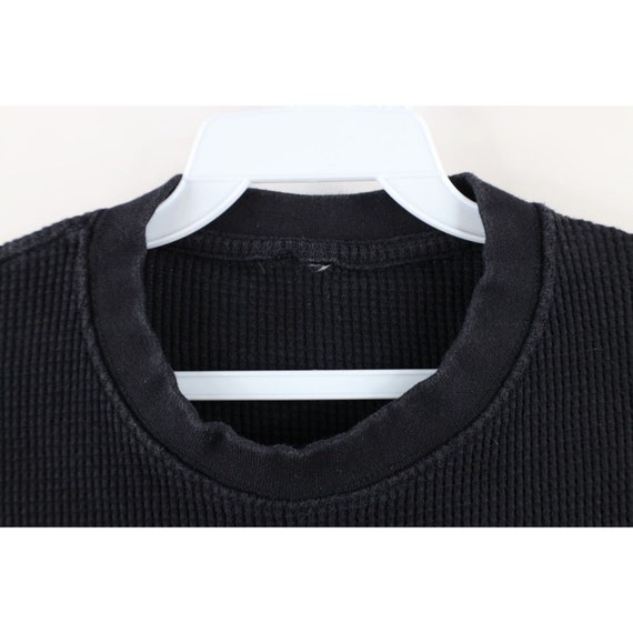 90s Streetwear Mens L Faded Thermal Waffle Knit L… - image 4