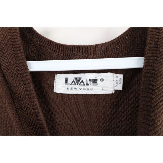 90s Streetwear Mens Size Large Blank Knit V-Neck … - image 4