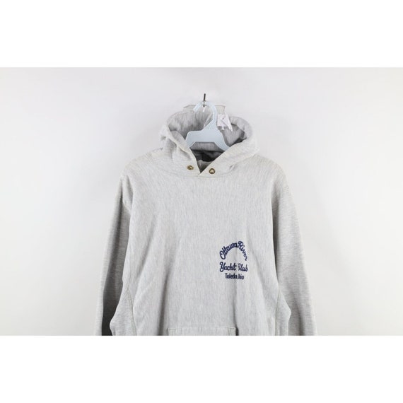 VSVintageLLC 80s Champion Reverse Weave Mens XL Yacht Club Triblend Hoodie Sweatshirt USA Vintage Champion Reverse Weave Hoodie 1980s Triblend Hoodie
