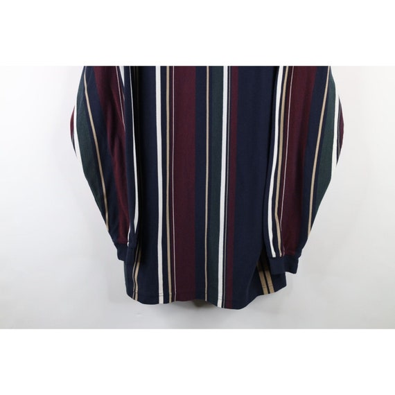 90s Streetwear Mens XL Faded Rainbow Striped Long… - image 3