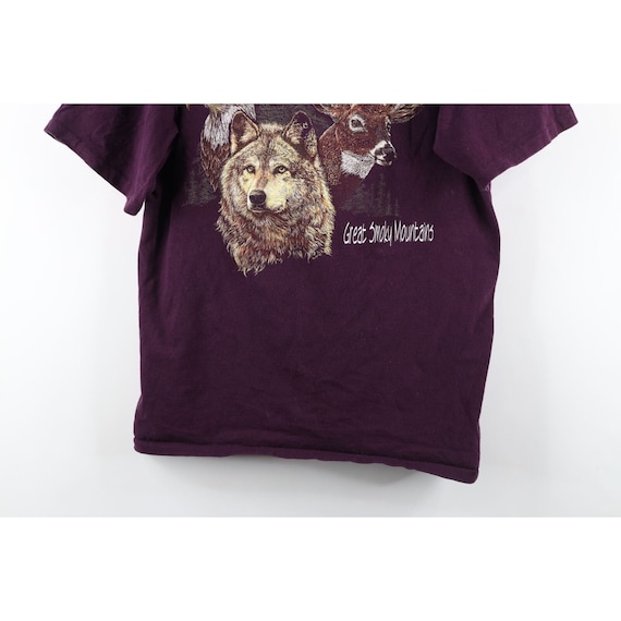 90s Mens Size Large Faded Nature Eagle Wolf Deer … - image 3