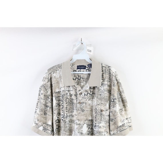 90s Streetwear Mens XL Faded Abstract Collared Pu… - image 2