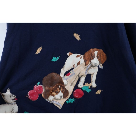 90s Country Primitive Womens XL Puppy Dog Apple S… - image 4